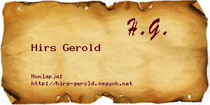 Hirs Gerold névjegykártya